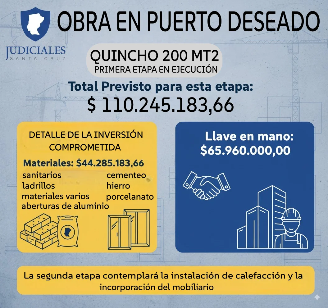 Obra del quincho en Puerto Deseado